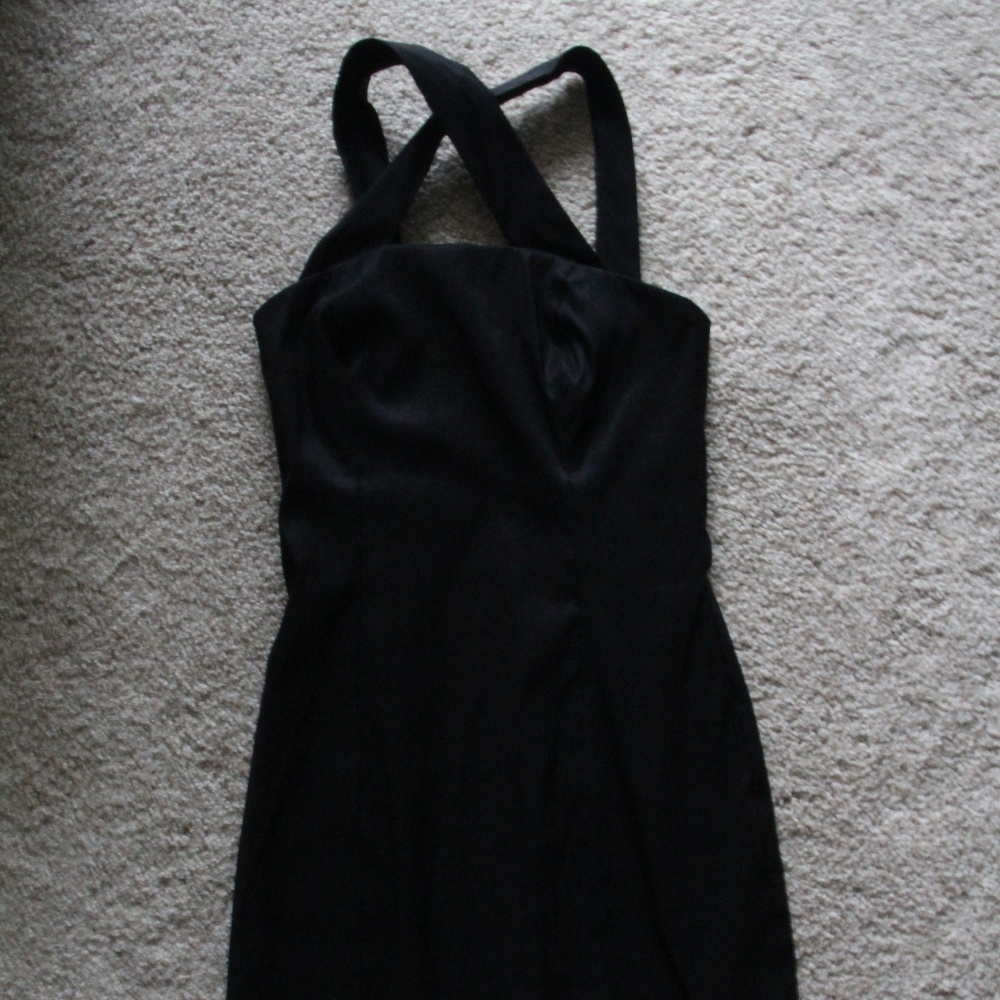 Jessica McClintock Little Black Dress Cross Strap